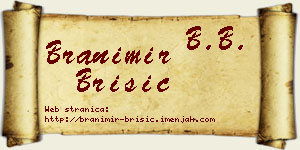 Branimir Brisić vizit kartica